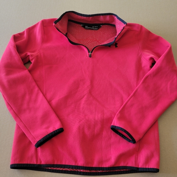 Under Armour Warm Red Quarter Zip Boys Youth Large - Picture 1 of 9